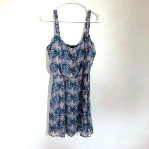 Bebop Purple Patterned Chiffon Dress Women's Size M